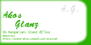 akos glanz business card